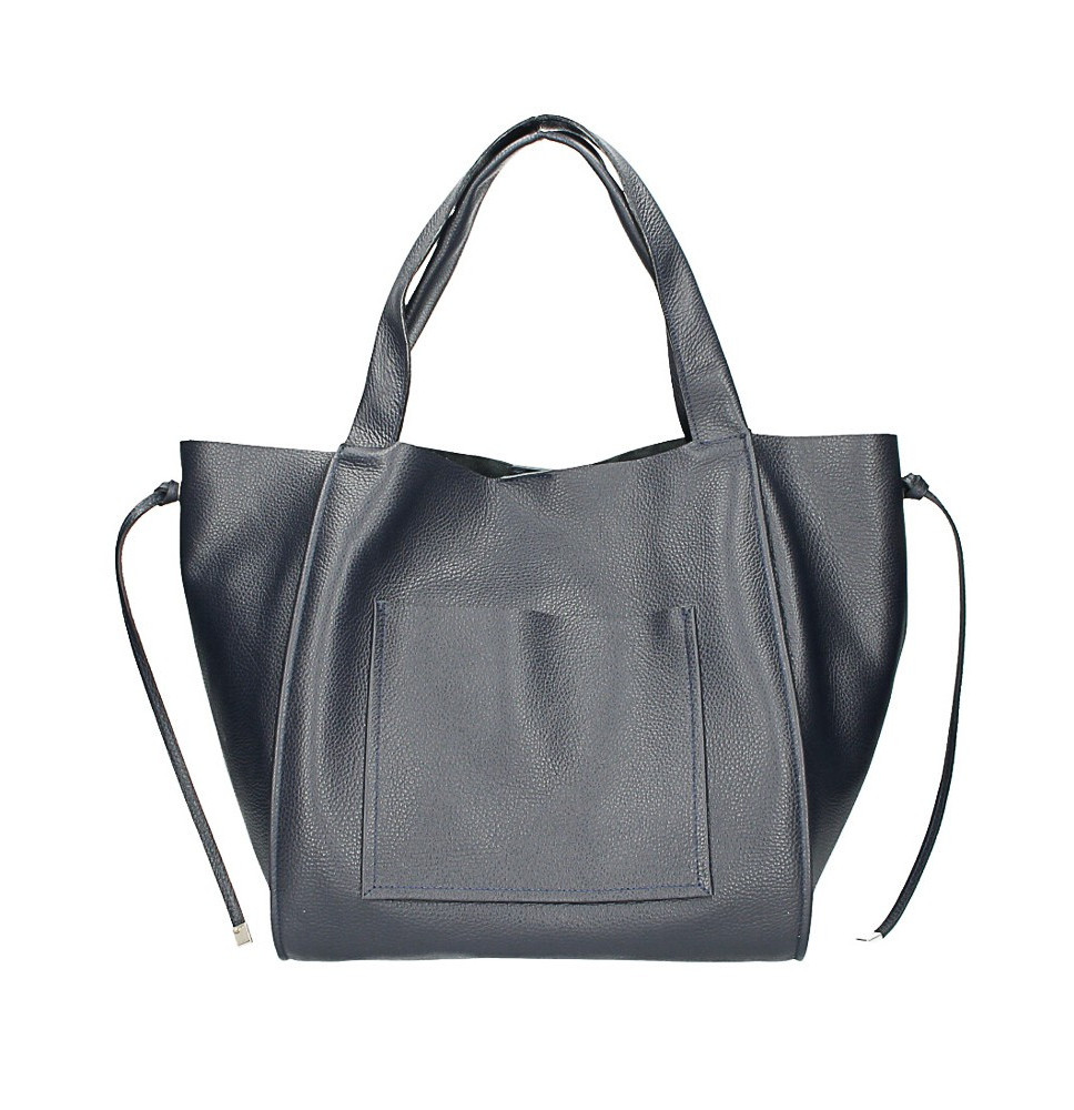 Bőr vásárló kézitáska 1112 haditengerészet Made in Italy