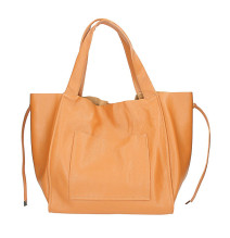 Bőr vásárló kézitáska 1112 konyak Made in Italy