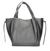 Bőr vásárló kézitáska 1112 fekete Made in Italy