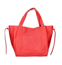 Bőr vásárló kézitáska 59 piros Made in Italy