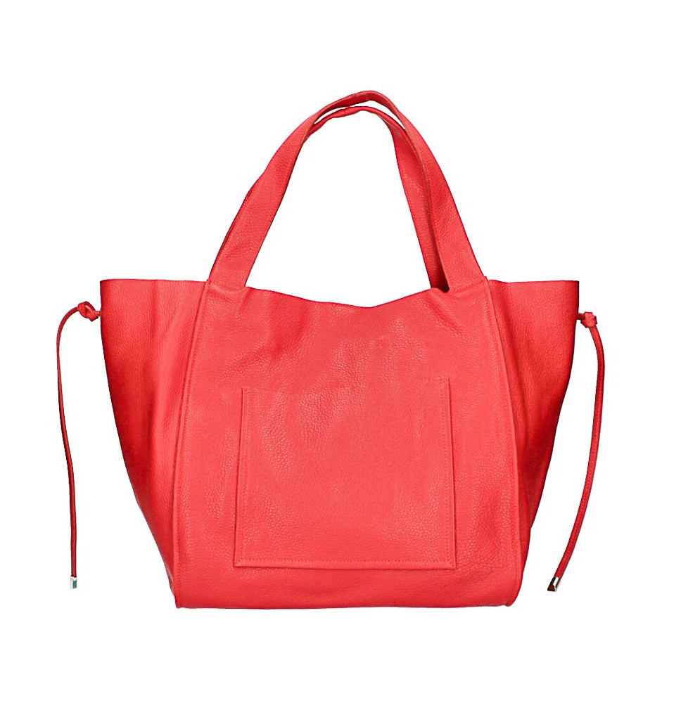 Bőr vásárló kézitáska 59 piros Made in Italy