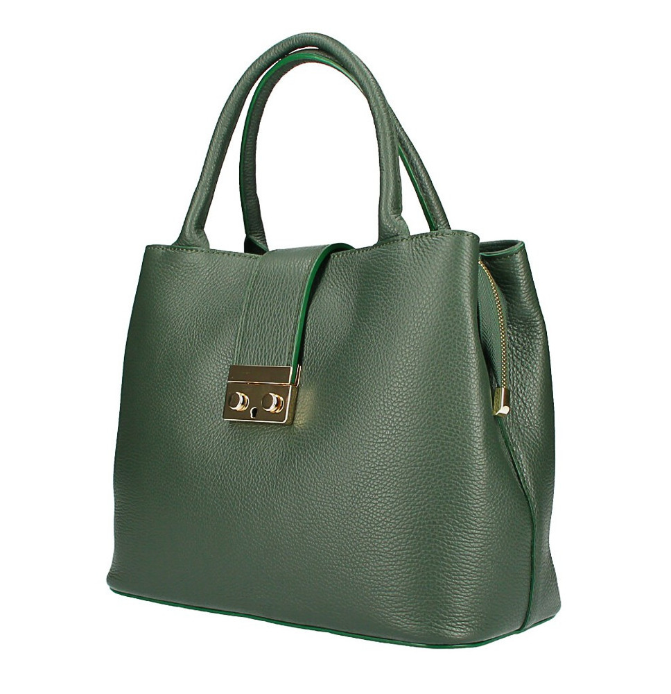 Sötétzöld bőr kézitáska 1137