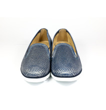 Bőr mokaszinok 99 kék gyöngyház LORETTA VITALE