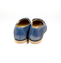 Bőr mokaszinok 99 kék gyöngyház LORETTA VITALE