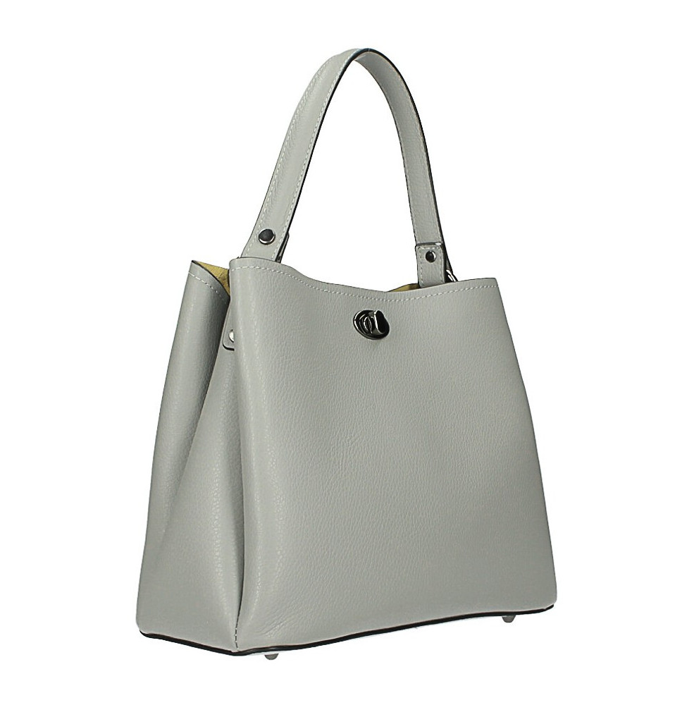 Bőr kézitáska 232 szürke, MADE IN ITALY