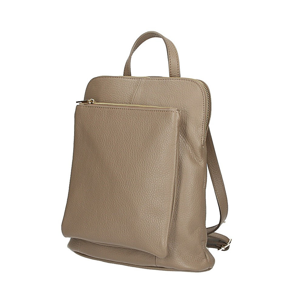 Bőr hátizsák MI899 sötét szürke-barna Made In Italy