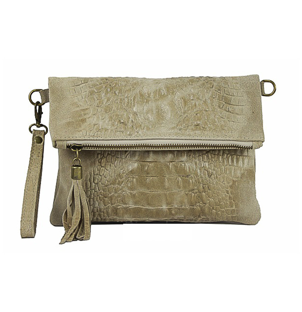 Krokodilbőr kézitáska 630 szürkésbarna