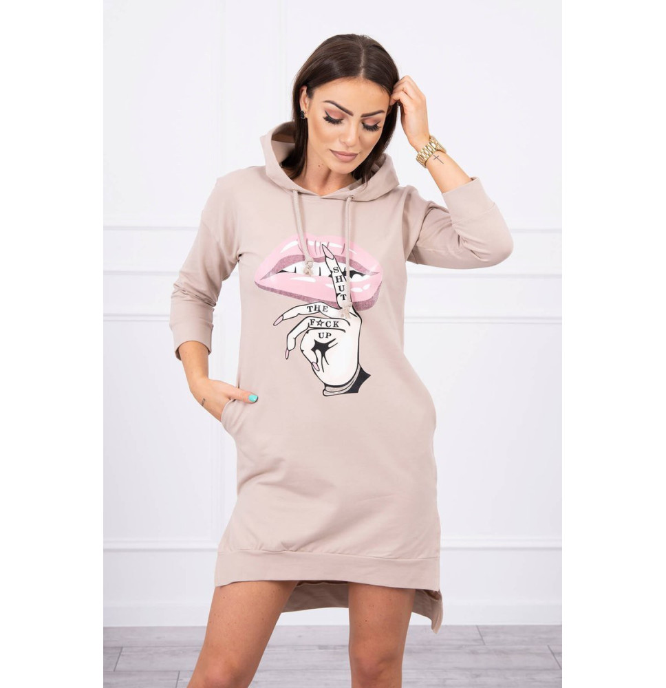 Ruha meghosszabbított hátsó és színes nyomtatott elülső MI64632 bézs