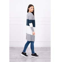 Női pulóver, széles csíkokkal MI2019-12 sötét farmer