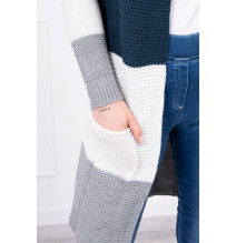 Női pulóver, széles csíkokkal MI2019-12 sötét farmer