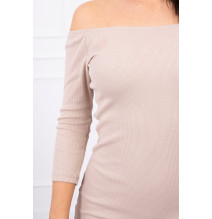 Kivágott ruha nyakkivágással MI8974 bézs
