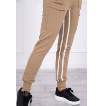 Női szett MI8958 dupla csíkkal camel