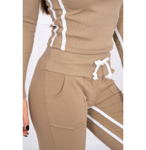 Női szett MI8958 dupla csíkkal camel