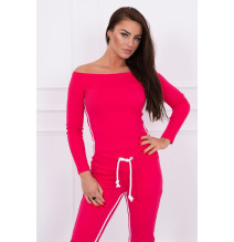 Női szett MI8958 dupla csíkkal fukszia