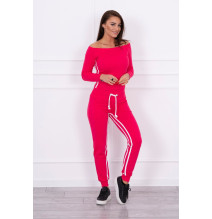 Női szett MI8958 dupla csíkkal fukszia