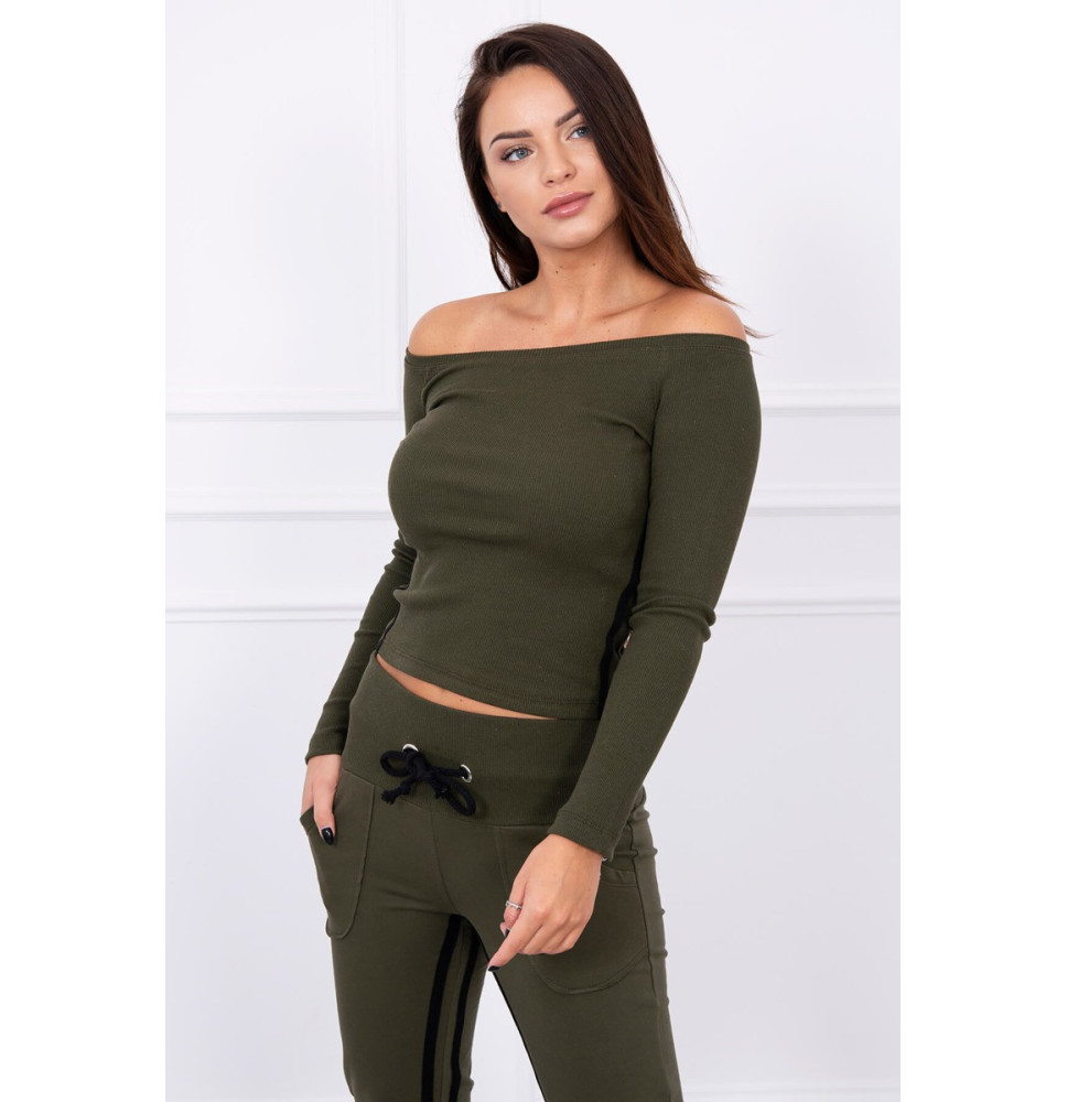 Női szett MI8958 dupla csíkkal khaki