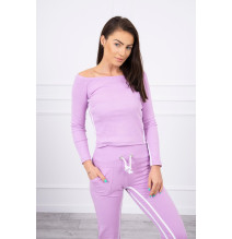 Női szett MI8958 dupla csíkkal lila