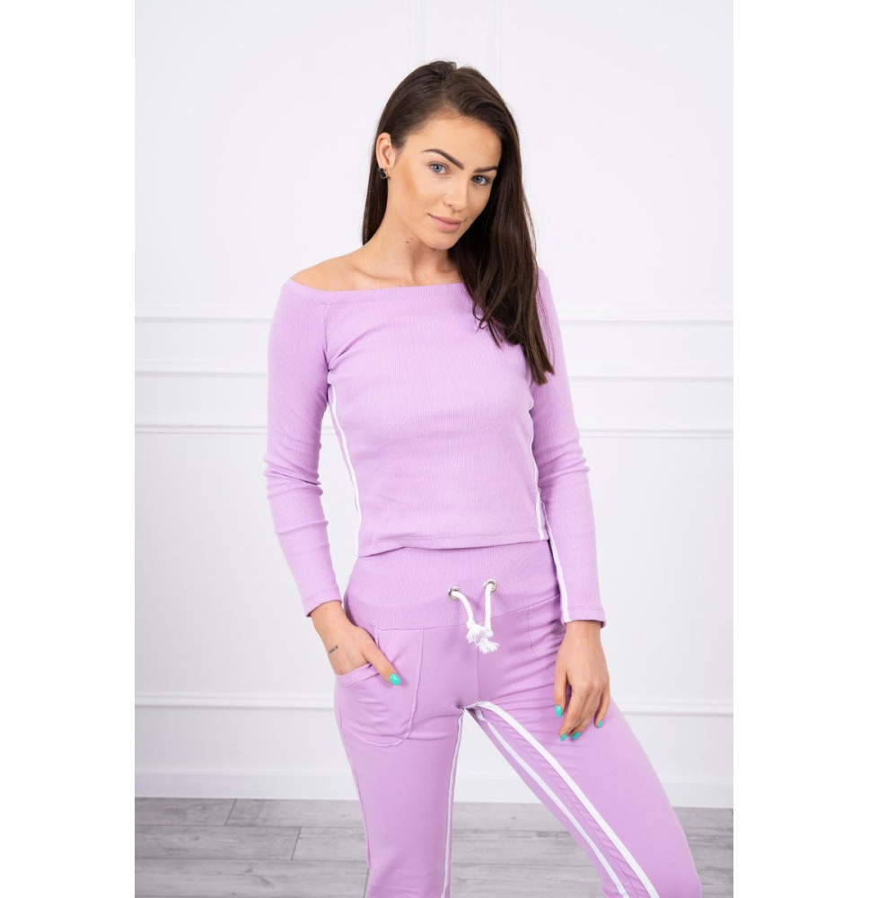 Női szett MI8958 dupla csíkkal lila