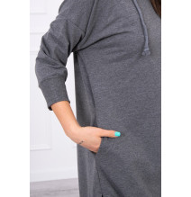 Ruha meghosszabbított hátsó és egy kapucnival MI9078 grafit