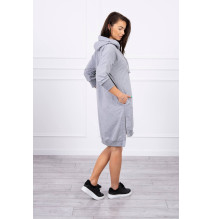 Ruha meghosszabbított hátsó és egy kapucnival MI9078 szürke