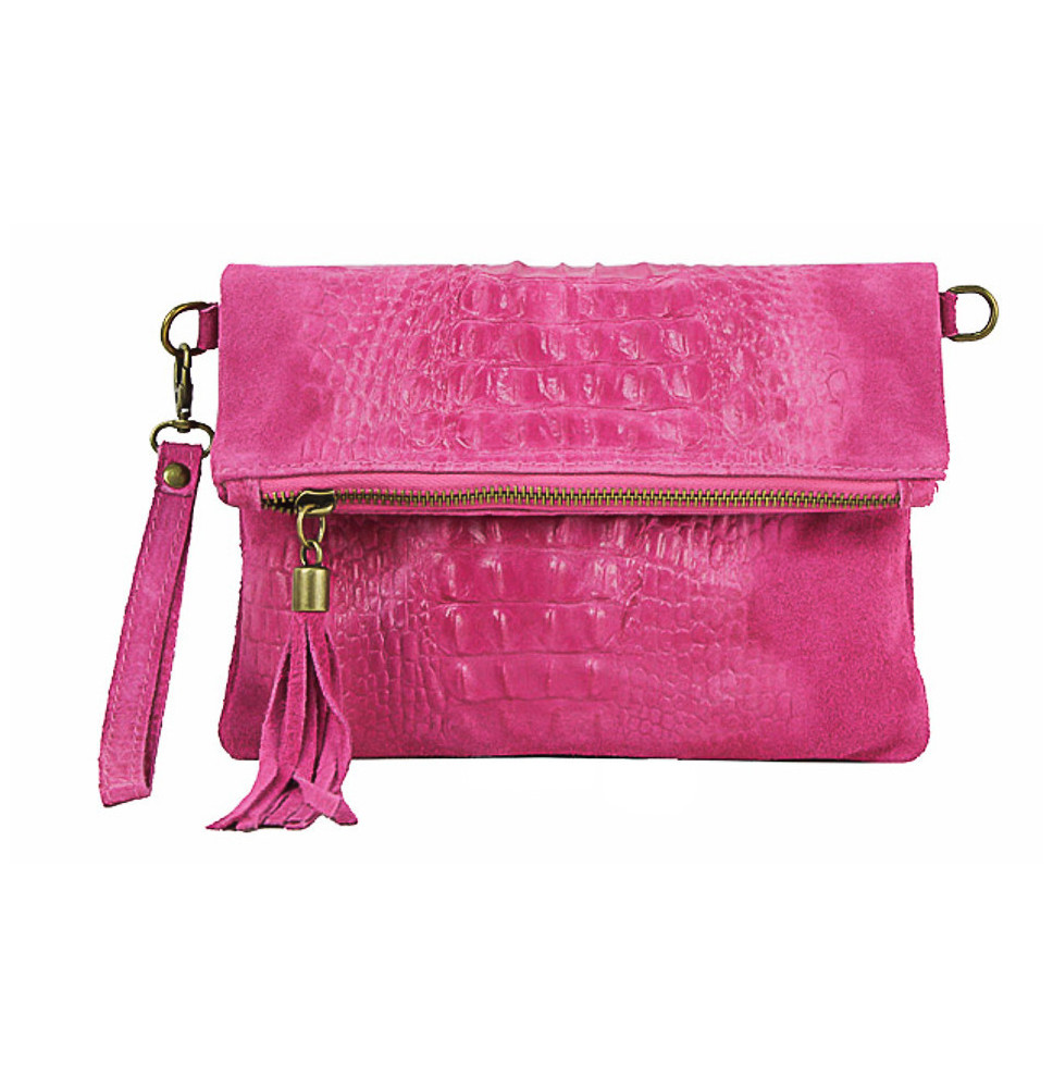 Bőr krokodil kézitáska 630 fukszia
