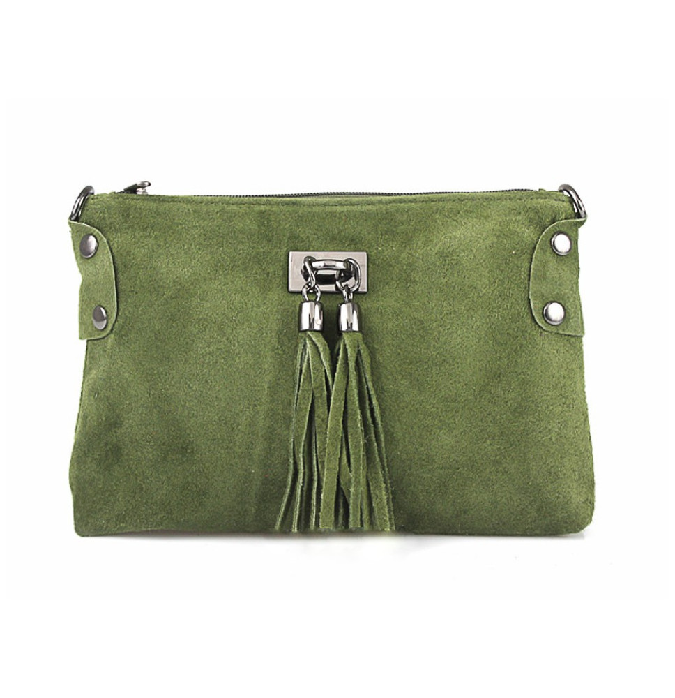 Piros bőr kézitáska 812 zöld