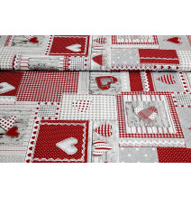 Pamut terítő piros patchwork MADE IN ITALY