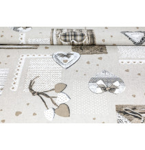 Terítő szürke barna szív MADE IN ITALY