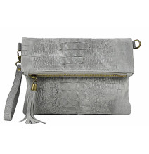 Krokodilbőr kézitáska 630 szürke