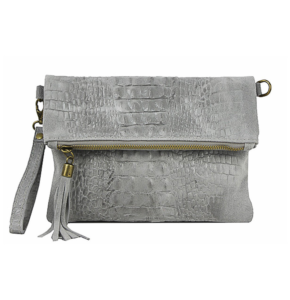 Krokodilbőr kézitáska 630 szürke