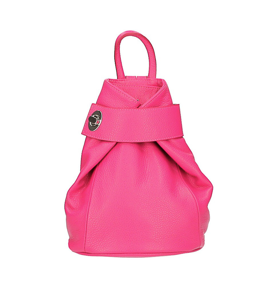 Bőr hátizsák 443 fukszia Made in Italy