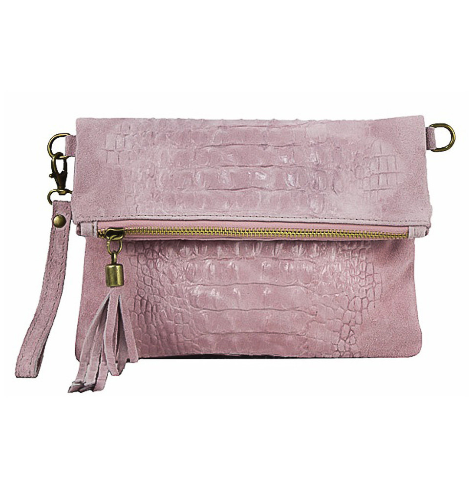 Krokodilbőr kézitáska 630 rózsaszín