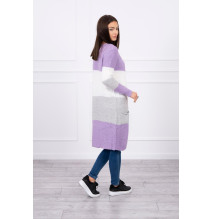 Női pulóver, széles csíkokkal MI2019-12 lila