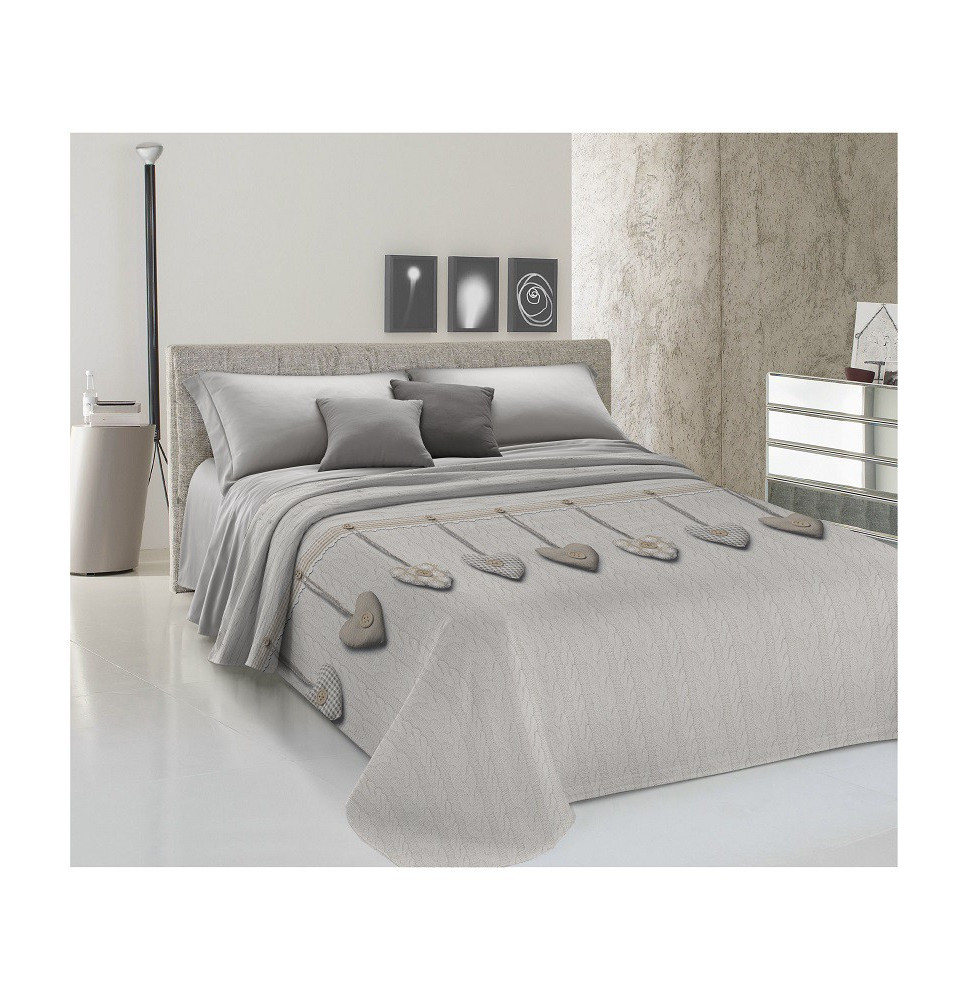 Ágytakaró Piquet Lógó szív bézs