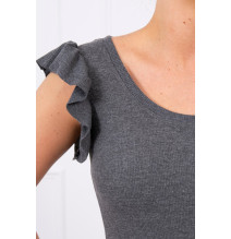 Női ruha fodorokkal a hüvelyen MI9098 grafit