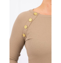 Női ruha díszített gombokkal MI5918 camel