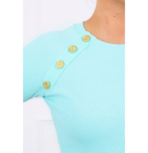 Női ruha díszített gombokkal MI5918 menta