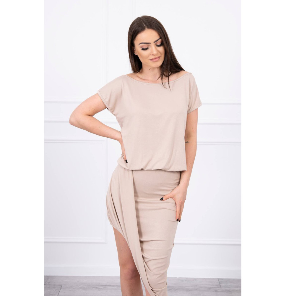 Női aszimmetrikus ruha MI61524 beige
