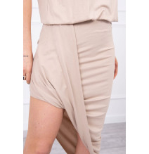 Női aszimmetrikus ruha MI61524 beige