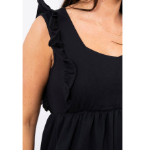 Női ruha fodorokkal MI9082 fekete