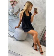 Női ruha fodorokkal MI9082 fekete