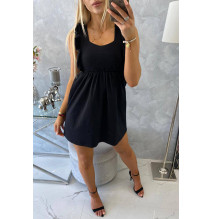 Női ruha fodorokkal MI9082 fekete