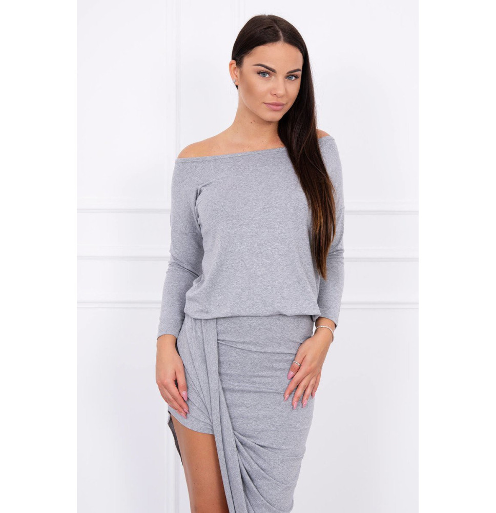 Női aszimmetrikus ruha MI8923 szürke