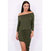 Női aszimmetrikus ruha MI8923 khaki