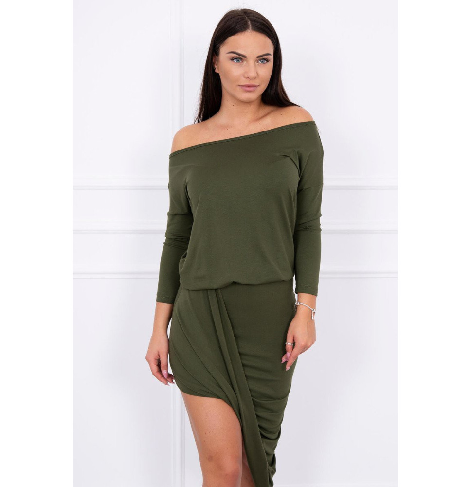 Női aszimmetrikus ruha MI8923 khaki