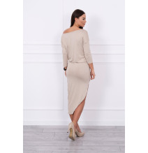 Női aszimmetrikus ruha MI8923 világos bézs