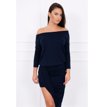Női aszimmetrikus ruha MI8923 sötétkék
