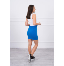 Női szoknya MI8984 derékhoz kötve kék