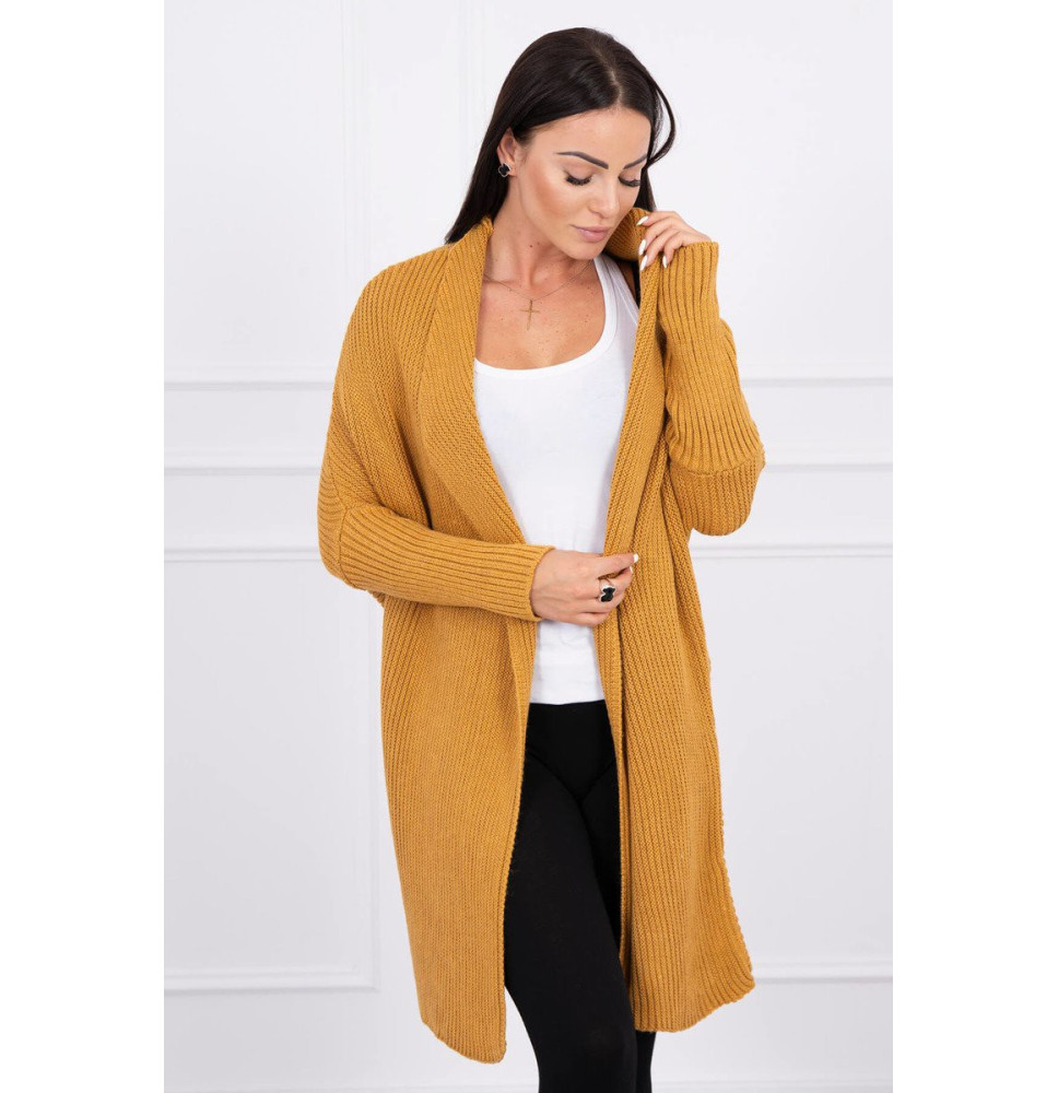 Női pulóver denevér típusú ujjakkal MI2019-13 okker