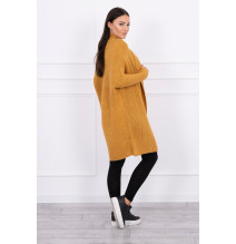 Női pulóver denevér típusú ujjakkal MI2019-13 okker